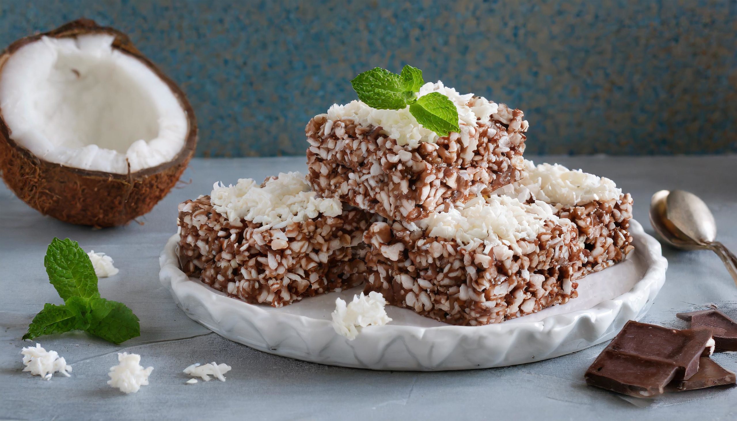 Coconut chocolate rice crispy treats