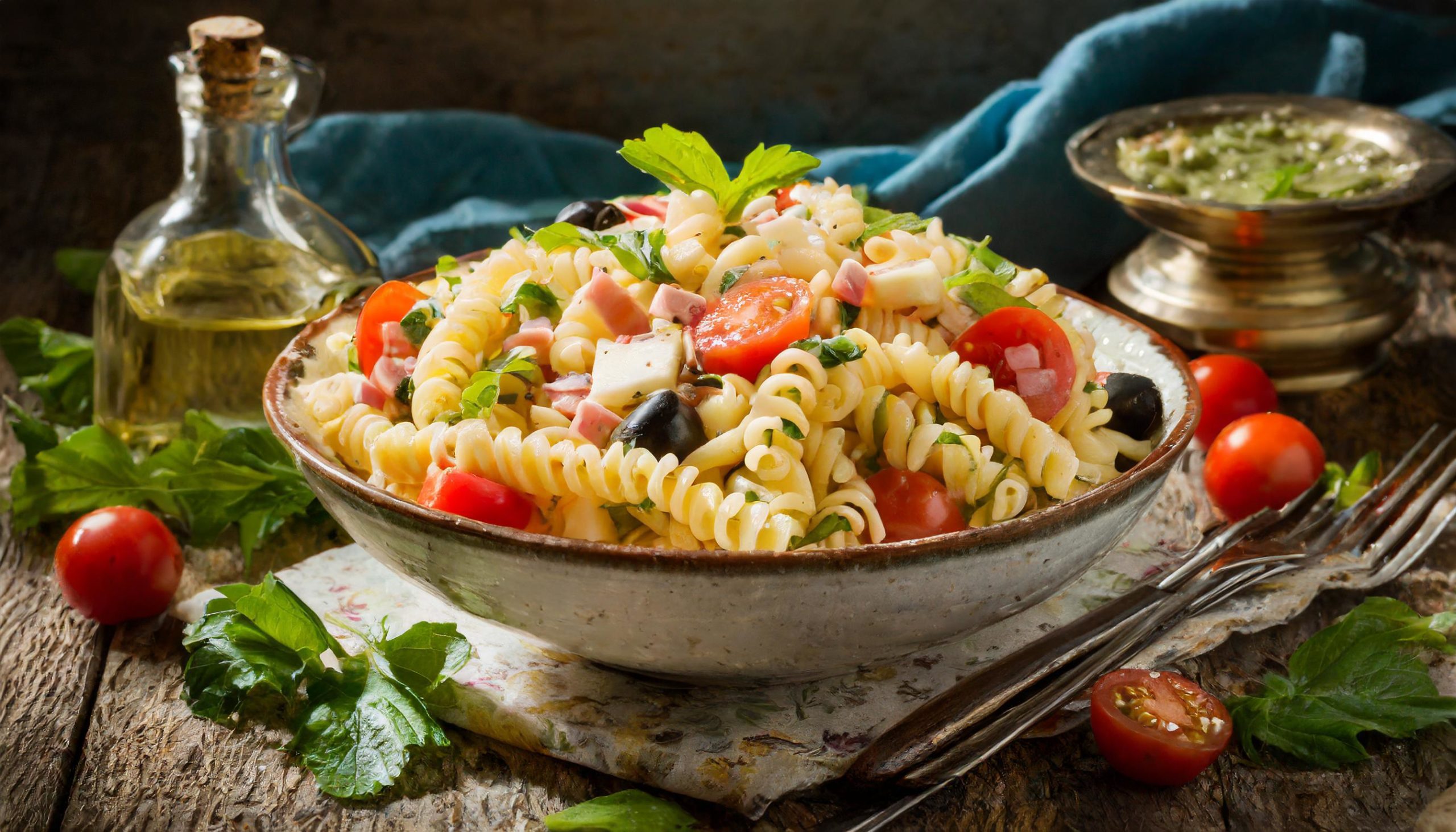 Pasta salad with homemade dressing