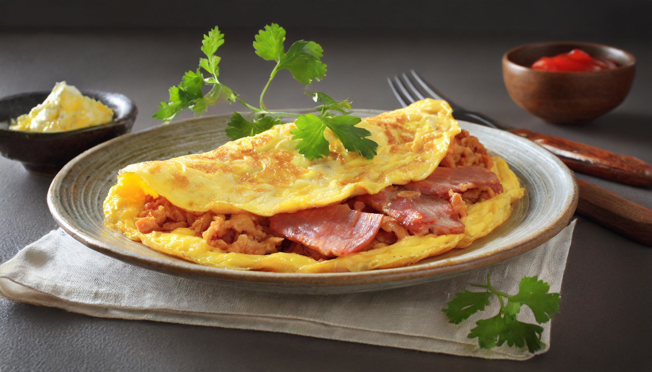 Quick and easy corned beef omelet