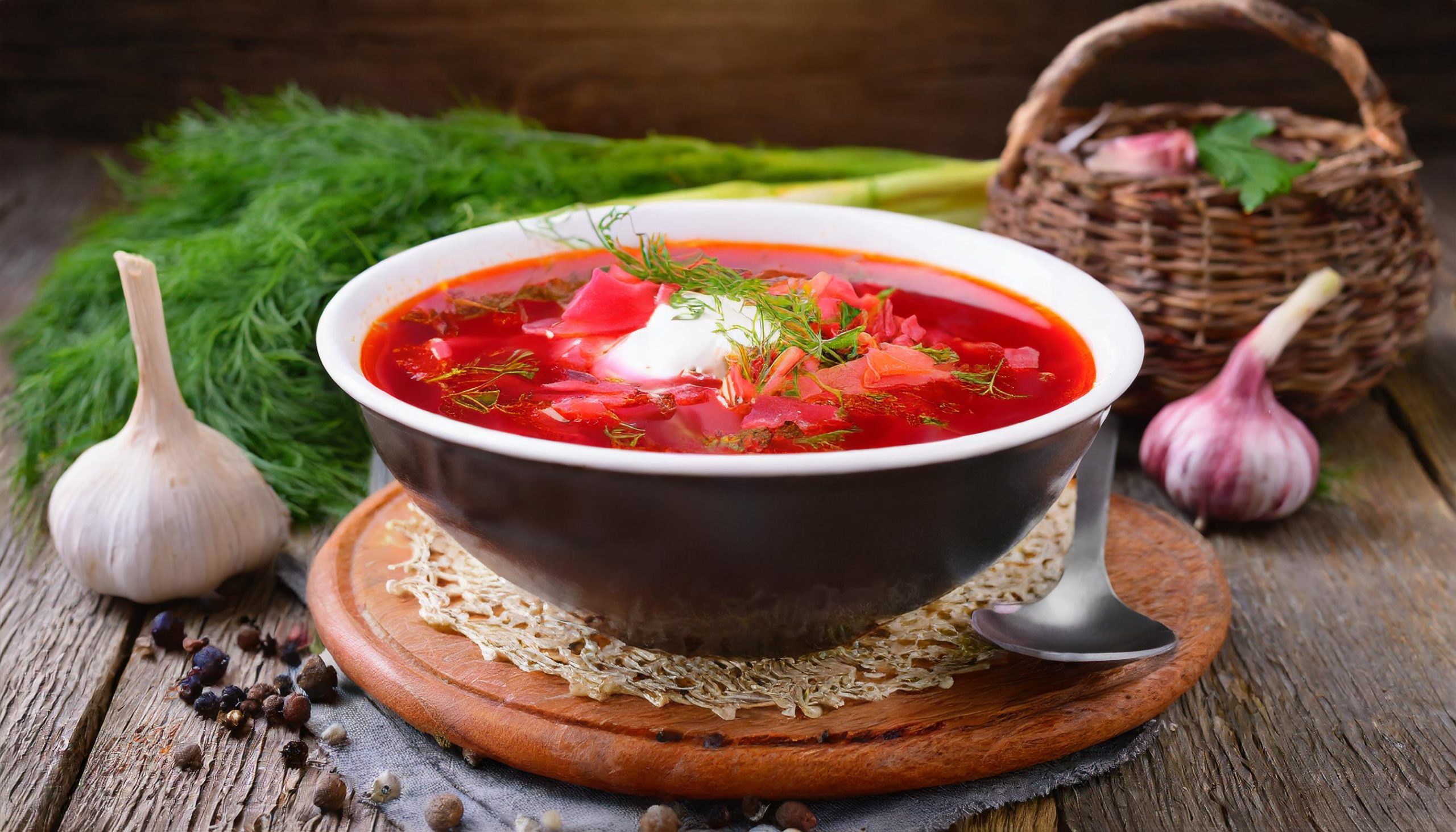 Ukrainian red borscht soup